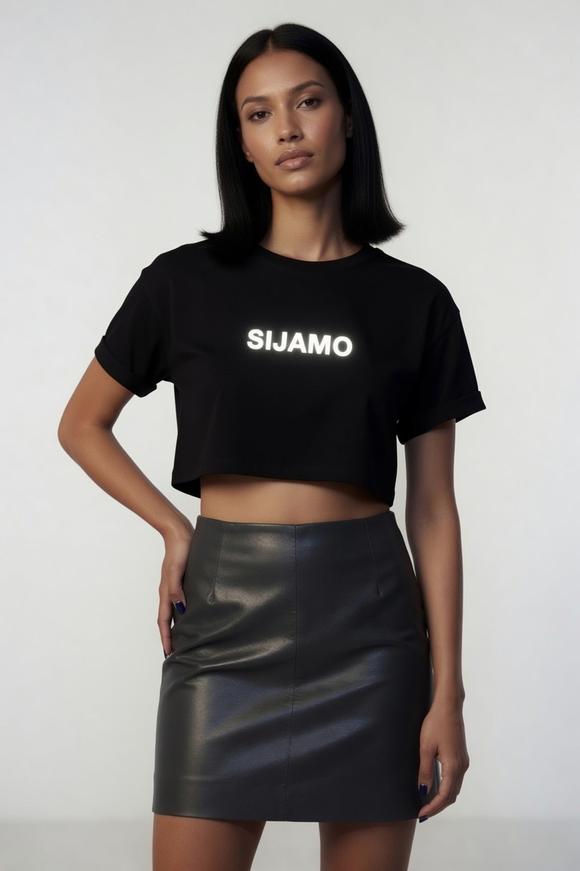 SIJAMO Reflective Crop Top